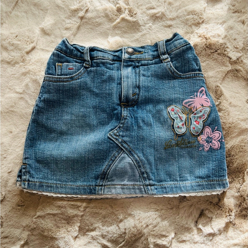 Vintage Y2K Levis Toddler Denim Butterfly Skort Size 3T